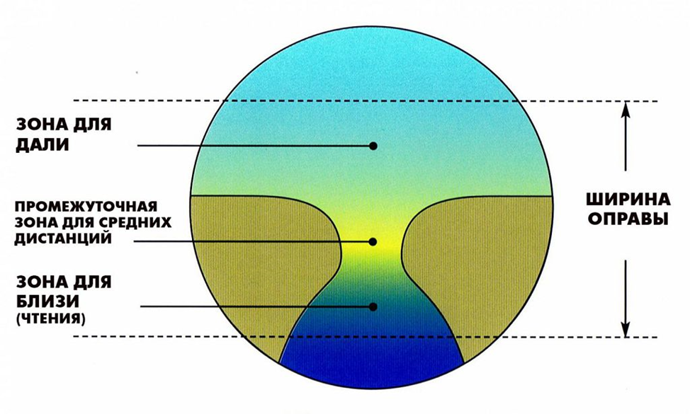 Бифокальные очковые линзы. Строение прогрессивной линзы. Виды очковых линз прогрессивные бифокальные. Прогрессивные линзы для очков.